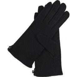 RĘKAWICZKI DZIANINOWE. Czarne rękawiczki damskie Top Secret, na zimę, bez wzorów, z dzianiny. W wyprzedaży za 34,99 zł.