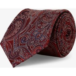 Andrew James - Krawat jedwabny męski, czerwony. Czerwone krawaty męskie Andrew James, bez wzorów, z jedwabiu. Za 129,95 zł.