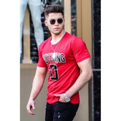 Męski t-shirt NOTHING RED. Czerwone t-shirty męskie IVET, m, bez wzorów, klasyczne, z klasycznym kołnierzykiem. W wyprzedaży za 39,00 zł.
