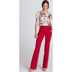 Czerwone spodnie z wysokim stanem. Czerwone spodnie damskie NIFE, xl, bez wzorów, z elastanu, eleganckie, z podwyższonym stanem. Za 169,00 zł.
