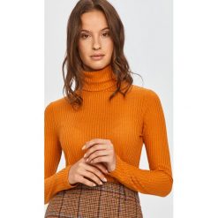 Pepe Jeans - Longsleeve Miren. Żółte bluzki damskie Pepe Jeans, s, bez wzorów, z poliesteru, casualowe, z golfem, z długim rękawem. Za 159,90 zł.