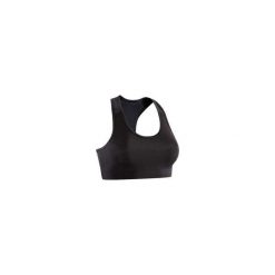 Stanik fitness cardio 100. Czarne buty sportowe damskie DOMYOS, s, bez wzorów, z elastanu, na fitness i siłownię. Za 24,99 zł.