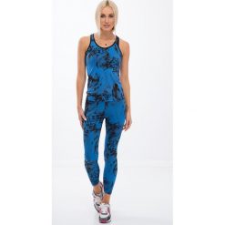 Niebieskie legginsy w czarne wzory H0060. Niebieskie legginsy marki Fasardi, s. Za 59,00 zł.