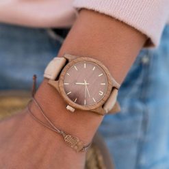 Zegarek Neat Zegarek damski wiąz drewniany brązowo-złoty 38mm. Brązowe zegarki damskie Neat, złote. Za 355,69 zł.