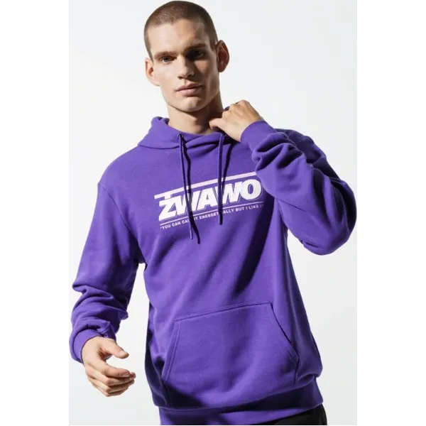 Confront Bluza Slogan Pur Sweatshirt , fioletowy, rozmiar S. Fioletowe bluzy męskie Confront, s, bez wzorów, z bawełny, sportowe, z kapturem, bez rękawów, bez kaptura. W wyprzedaży za 103,99 zł.