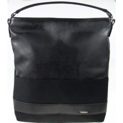 DAMSKA TOREBKA MILTON CZARNA. Czarne shopper bag damskie Milton, w paski, ze skóry, na ramię. Za 119,00 zł.