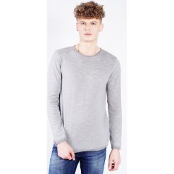 Jasnoszary sweter męski ze ściągaczem. Szare swetry męskie JOOP! Jeans, xl, z aplikacjami, bez kołnierzyka, bez kaptura. W wyprzedaży za 194,70 zł.