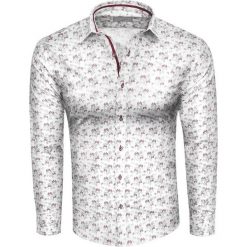 Koszula męska slim biała w wzory Recea. Białe koszule męskie Recea, xl, bez wzorów, z elastanu, eleganckie. Za 109,99 zł.