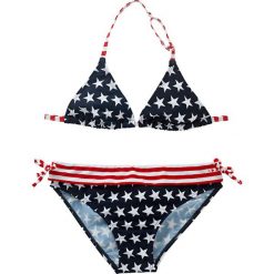 Stroje dwuczęściowe dziewczęce: Bikini dziewczęce (2 części) bonprix ciemnoniebiesko-czerwony w gwiazdki