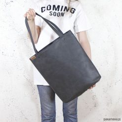 Shopper bag XL grafit na zamek/ torba na codzień. Szare shopper bag damskie Pakamera, na ramię. Za 155,00 zł.