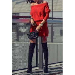 Sukienka BLEOMA RED. Czerwone sukienki damskie Sukienka BLEOMA RED, s, bez wzorów, bez kołnierzyka, z krótkim rękawem, krótkie, mini. W wyprzedaży za 69,00 zł.