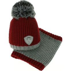 Czapka dziecięca z kominkiem CZ+k 046A bordowo-szara r. 46-48. Szare czapeczki niemowlęce marki Proman. Za 62,00 zł.