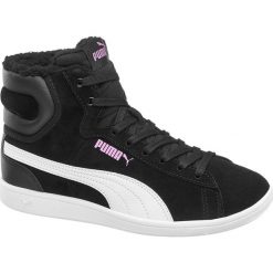 Sneakersy Puma Vikky Mid Puma czarne. Czarne sneakersy damskie Puma, ze skóry. Za 179,90 zł.