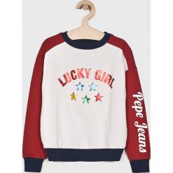 Pepe Jeans - Bluza dziecięca 128-178/180. Białe bluzy dziewczęce Pepe Jeans, z nadrukiem, z bawełny, bez rękawów, bez kaptura. Za 239,90 zł.