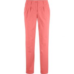 Spodnie chino ze stretchem bonprix dymny koralowy. Różowe spodnie damskie bonprix, bez wzorów. Za 69,99 zł.