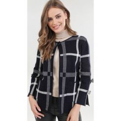 Granatowy Kardigan Zaehsea. Niebieskie swetry damskie Born2be, xl, bez wzorów, bez rękawów, bez kaptura. Za 89,99 zł.
