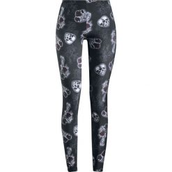 Legginsy: Hell Bunny Dark Valentine Leggings Legginsy czarny