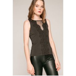 Morgan - Top. Zielone topy damskie Morgan, s, z nadrukiem, z elastanu, casualowe, z okrągłym kołnierzem, bez rękawów. W wyprzedaży za 69,90 zł.