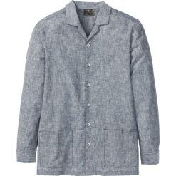 Kurtka koszulowa z lnem bonprix ciemnoniebiesko-biały melanż. Niebieskie kurtki męskie bonprix, xl, bez wzorów, bez kaptura. Za 44,99 zł.