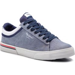 Tenisówki PEPE JEANS - North Court PMS30542 Chambray 564. Niebieskie półbuty męskie Pepe Jeans, bez wzorów, z jeansu, eleganckie, bez zapięcia. W wyprzedaży za 159,00 zł.