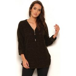 Sweter "Angie" w kolorze khaki. Brązowe swetry damskie Manoukian, m, z aplikacjami, krótkie. W wyprzedaży za 109,95 zł.