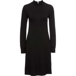Sukienka shirtowa bonprix czarny. Czarne sukienki damskie bonprix, bez wzorów, z dekoltem w serek, bez rękawów. Za 109,99 zł.