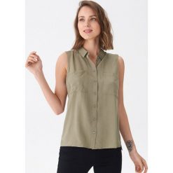 Koszula basic - Khaki. Brązowe koszule damskie House, s, bez wzorów, bez kołnierzyka, bez rękawów. Za 45,99 zł.