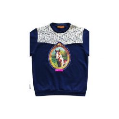 Bluza ŹREBAK. Niebieskie bluzy damskie Missspark, s, w koronkowe wzory, z bawełny. Za 269,00 zł.