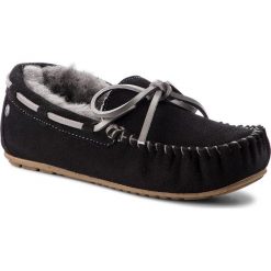 Kapcie EMU AUSTRALIA - Amity W10555 Black/Charcoal. Czarne klapki damskie EMU Australia, bez wzorów, ze skóry, bez obcasa. Za 429,00 zł.