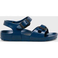 Birkenstock - Sandały dziecięce. Niebieskie sandały chłopięce Birkenstock, z materiału, na klamry. Za 89,90 zł.