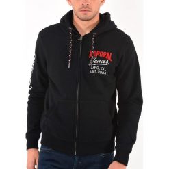 Bluza z kapturem. Czarne bluzy męskie rozpinane marki KAPORAL 5, m, z bawełny, z długim rękawem, długie, z kapturem. Za 268,76 zł.