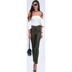 Legginsy IZMA KHAKI. Brązowe spodnie damskie Legginsy IZMA KHAKI, s. W wyprzedaży za 49,00 zł.