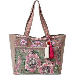 Shopper bag damskie: Torba shopper z materiału bonprix kolorowy