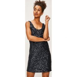 Pepe Jeans - Sukienka Tammy. Niebieskie sukienki damskie Pepe Jeans, na co dzień, s, bez wzorów, z poliesteru, casualowe, z okrągłym kołnierzem, bez rękawów, mini, proste. W wyprzedaży za 279,90 zł.
