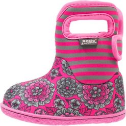 Buty zimowe damskie: Bogs BABY PANSY STRIPE Śniegowce pink multicolor