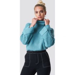 NA-KD Krótki sweter - Blue. Niebieskie golfy damskie NA-KD, z dzianiny, z krótkim rękawem. Za 113,00 zł.