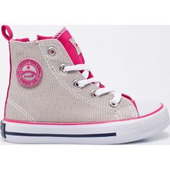 American Club - Trampki dziecięce. Szare buty dziewczęce sportowe marki American CLUB, z materiału. W wyprzedaży za 34,90 zł.