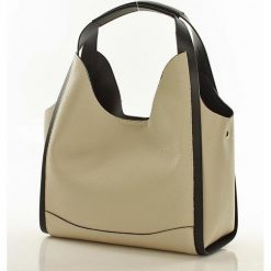 Shopper bag damskie: Torebka skórzana shopper bag ADDISON- beżowa