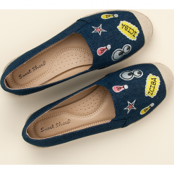 Tomsy damskie: Jeansowe espadryle z naszywkami SWEET SHOES