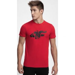 T-shirt męski TSM280 - czerwony. Czerwone koszulki męskie 4f, m, bez wzorów, bez kołnierzyka. W wyprzedaży za 39,99 zł.