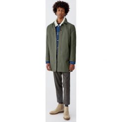 Długa pikowana parka. Brązowe płaszcze męskie Pull&Bear, m, bez wzorów, długie, bez kaptura. Za 199,00 zł.