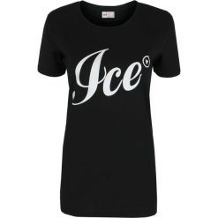 T- shirt ICE PLAY. Czarne koszulki damskie xs, bez wzorów, z bawełny, z włoskim kołnierzykiem, bez rękawów. Za 99,00 zł.