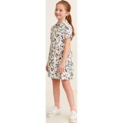 Mango Kids - Sukienka dziecięca Mateo 110-164 cm. Szare sukienki dziewczęce Mango Kids, bez wzorów, z wiskozy, casualowe, z krótkim rękawem, krótkie, mini, rozkloszowane. Za 119,90 zł.