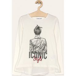 Blukids - Longsleeve dziecięcy 140-170 cm. Białe bluzki dziewczęce Blukids, z nadrukiem, z elastanu, z okrągłym kołnierzem, z długim rękawem, długie, bez kaptura. Za 59,90 zł.