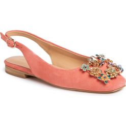 Sandały ALMA EN PENA - V20097 Suede Coral. Różowe klapki damskie Alma en Pena, bez wzorów, ze skóry, bez obcasa, na obcasie. Za 449,00 zł.