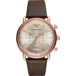Zegarek EMPORIO ARMANI - Aviator AR11106 Brown/Rose Gold. Pomarańczowe zegarki męskie Emporio Armani. W wyprzedaży za 889,00 zł.
