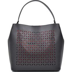 Torebki klasyczne damskie: Skórzana torebka w kolorze czarnym – 41 x 29 x 16 cm