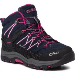 Trekkingi CMP - Kids Rigel Mid Trekking Shoes Wp 3Q12944 Black/Blue/Rose 80BN. Niebieskie śniegowce dziewczęce CMP, bez zapięcia. W wyprzedaży za 179,00 zł.
