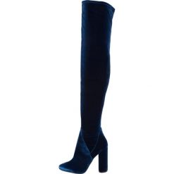 ALDO TENESHA Kozaki na obcasie navy. Niebieskie buty zimowe damskie ALDO, z materiału, na obcasie. W wyprzedaży za 347,40 zł.