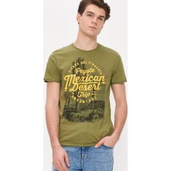 T-shirt z bawełny organicznej - Zielony. Zielone t-shirty męskie House, s, bez wzorów, z bawełny, bez kołnierzyka. W wyprzedaży za 19,99 zł.
